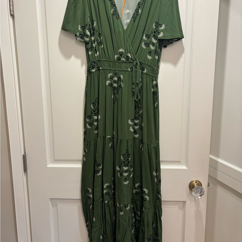 Knox Rose Green Floral Maxi Dress